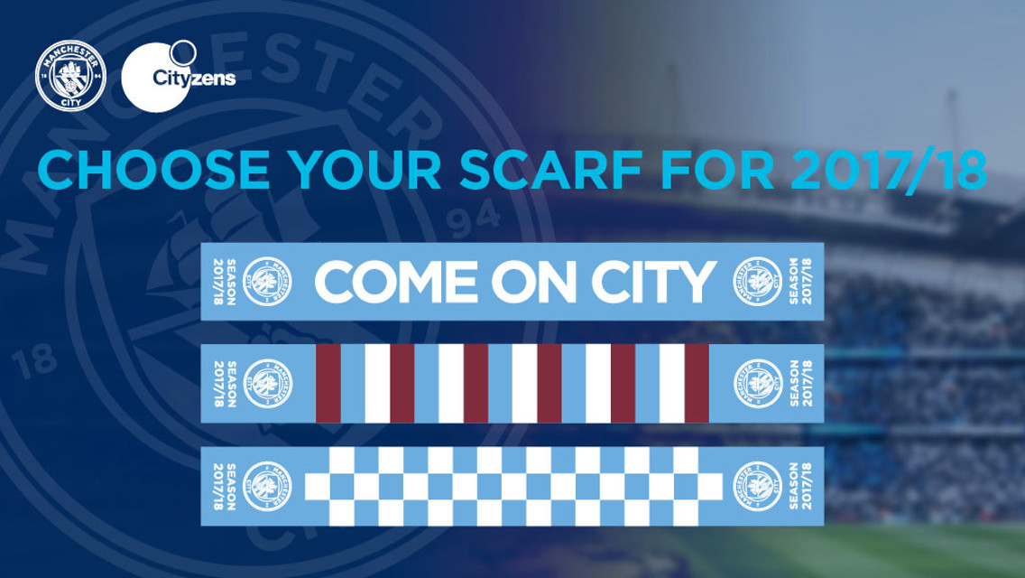 VOTE: Cityzens will decide which scarf is included in their 2017/18 membership pack.