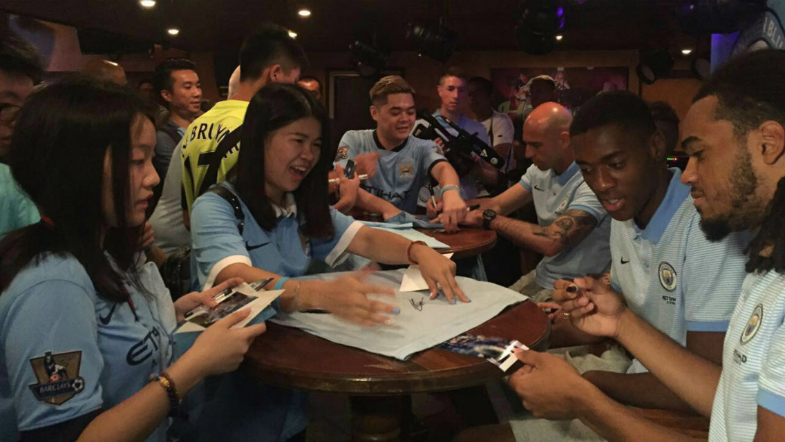 MEET AND GREET: Tosin, Willy and Jason proved popular in Shenzhen.
