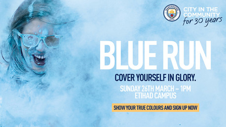 SIGN UP: Cover yourself in glory at City in the Community's Blue Run.