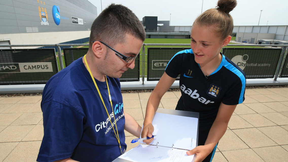 James with MCWFC star Georgia Stanway.