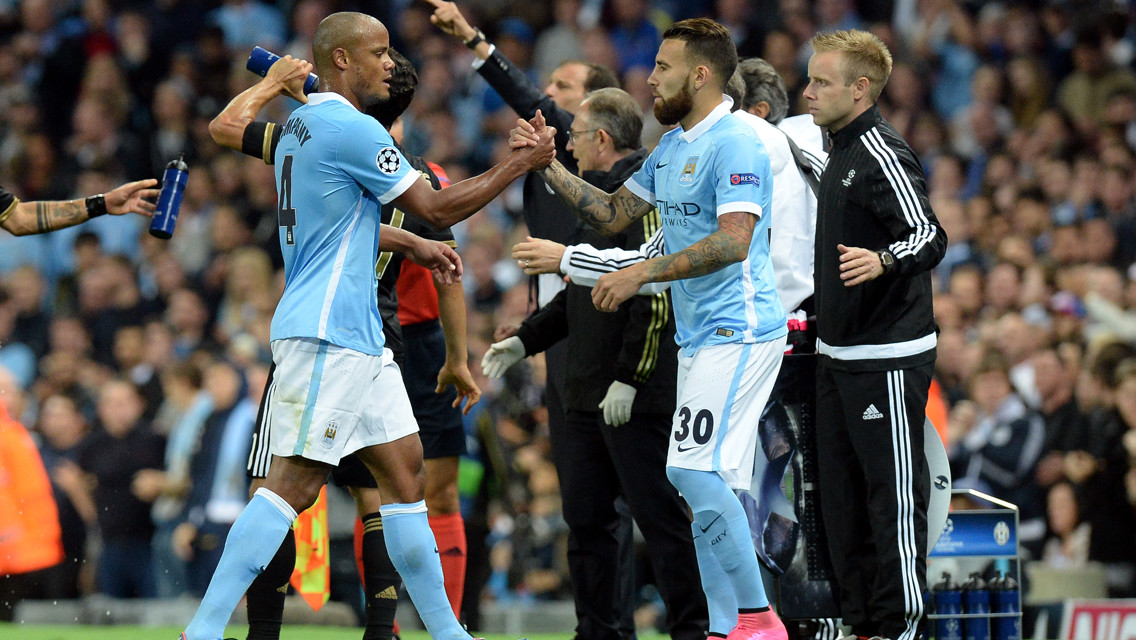 GOOD-LUCK: The Argentine makes his debut for City against Juventus in 2015