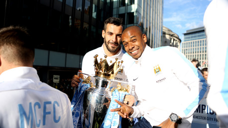 CUP GLORY: Fernandinho wins his first Premier League trophy