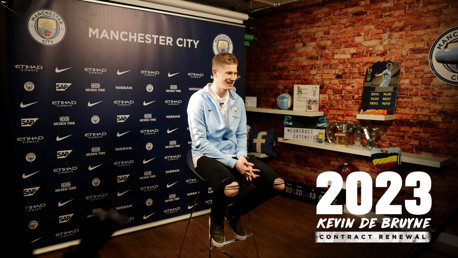 BELGIAN BLUE: Kevin De Bruyne has signed a new five-year contract with City, tying him to the Club until 2023. 