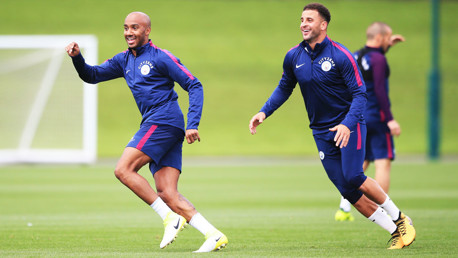 ON YOUR MARKS! Fabian Delph and Kyle Walker
