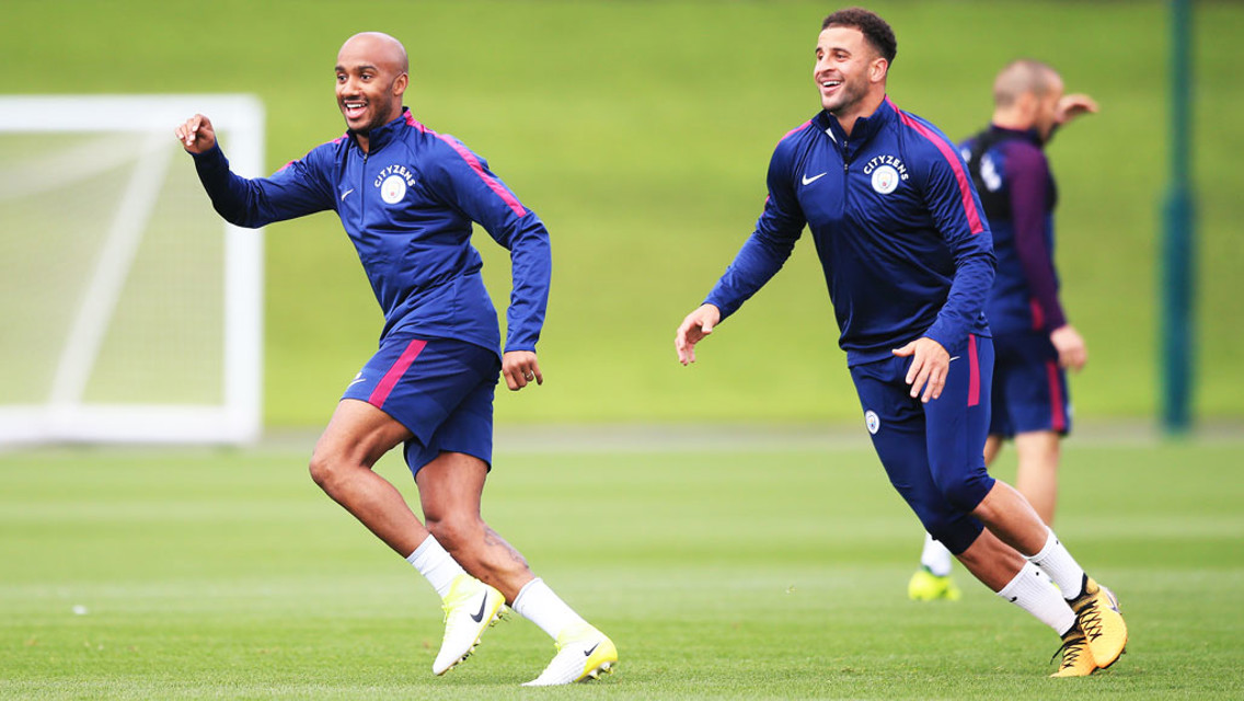 ON YOUR MARKS! Fabian Delph and Kyle Walker