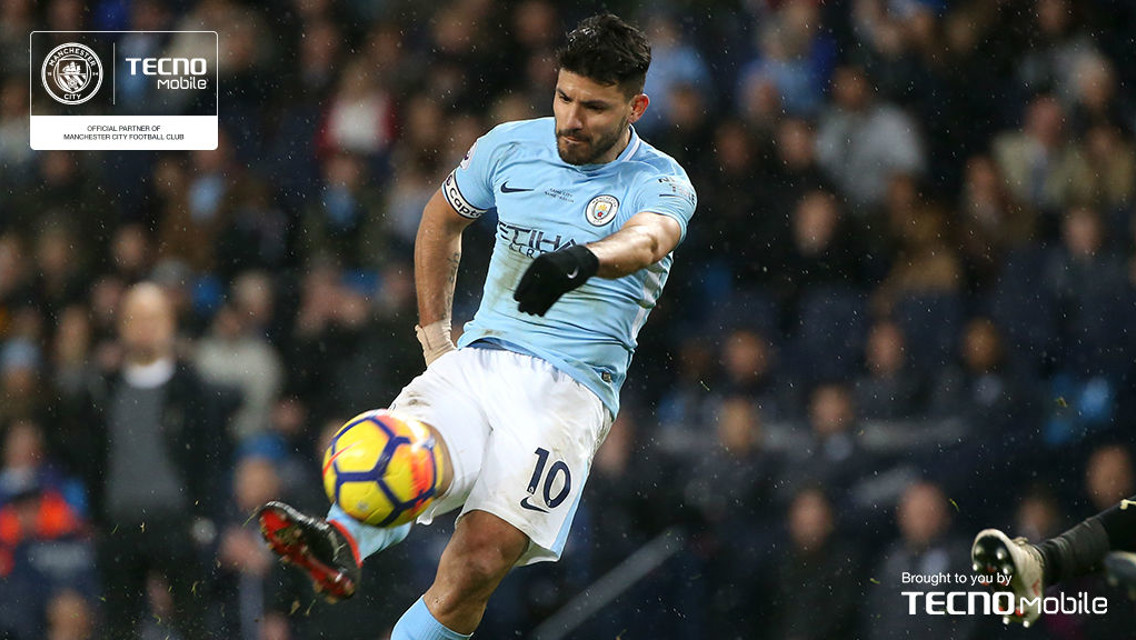 POWER SERGE: Kun was on fire in our home game against Leicester in late January, defying both the visitors and the rain-lashed conditions to claim four goals, rounding off his collection with a spectacular strike which smashed in off the bar to seal a 5-1 win.