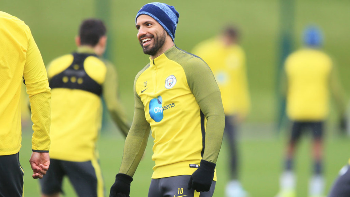 SMILE: Sergio was a happy man during training