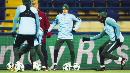 YOUNG GUN: Phil Foden watches on.