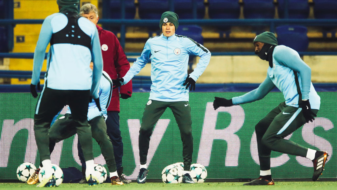 YOUNG GUN: Phil Foden watches on.