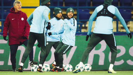 KEEP GOING: Bernardo turns as a the ball moves on in the Rondo.
