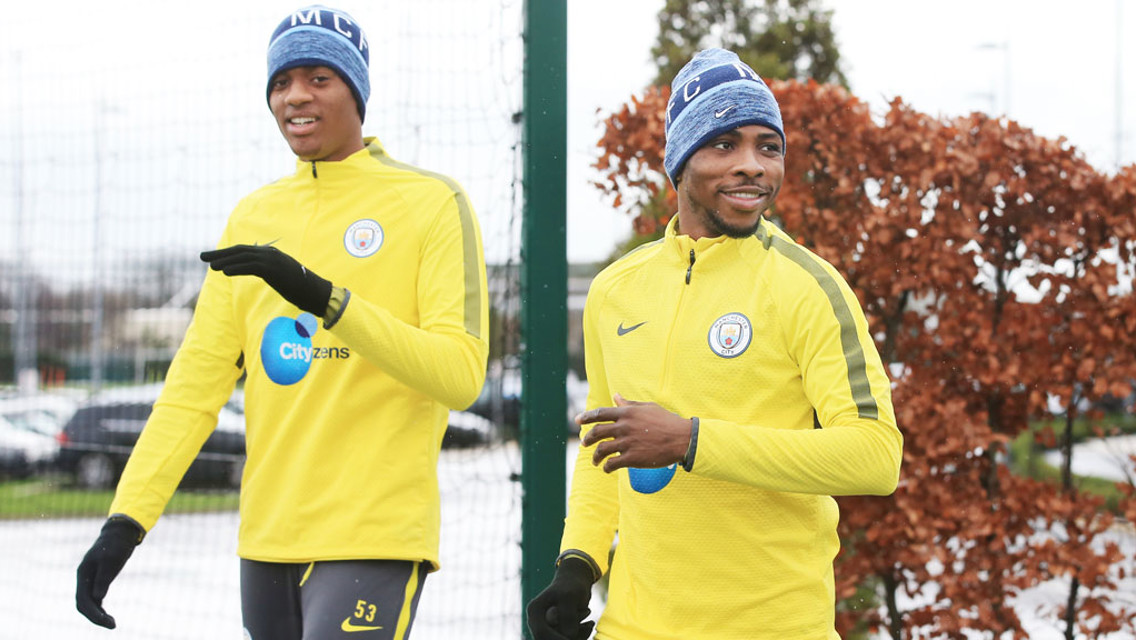 YOUNG GUNS: Tosin and Kelechi during the session