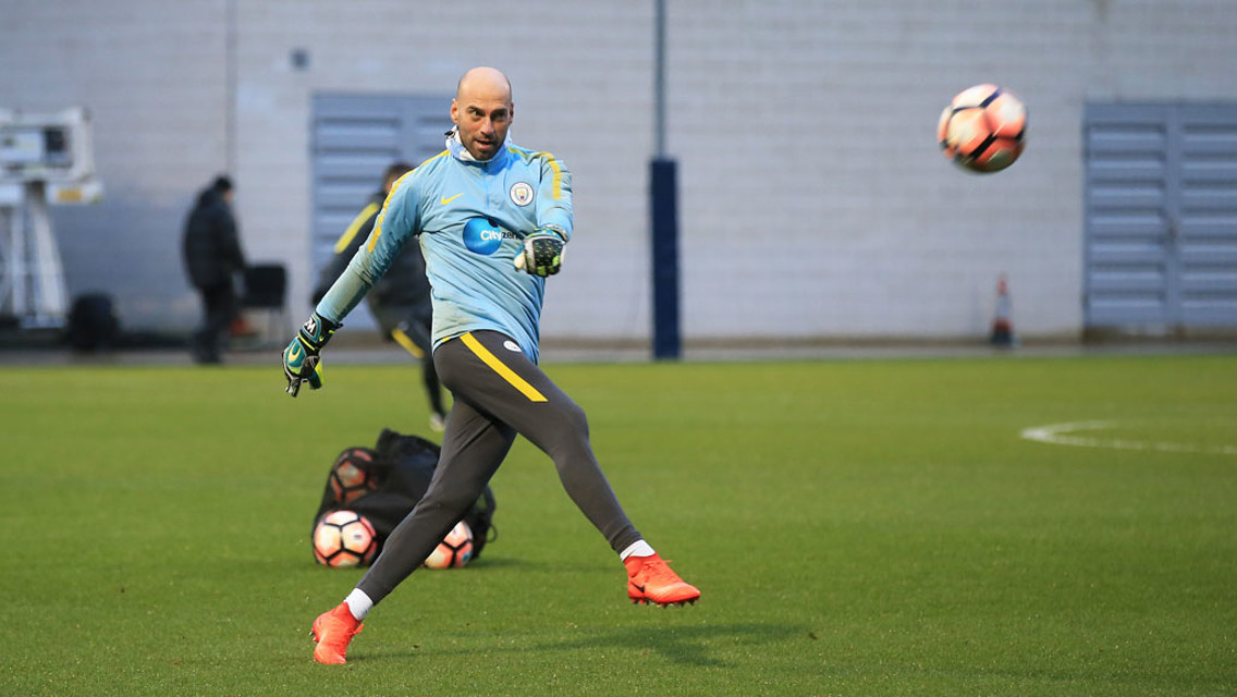 BOOT IT: Caballero kicks it far and wide.