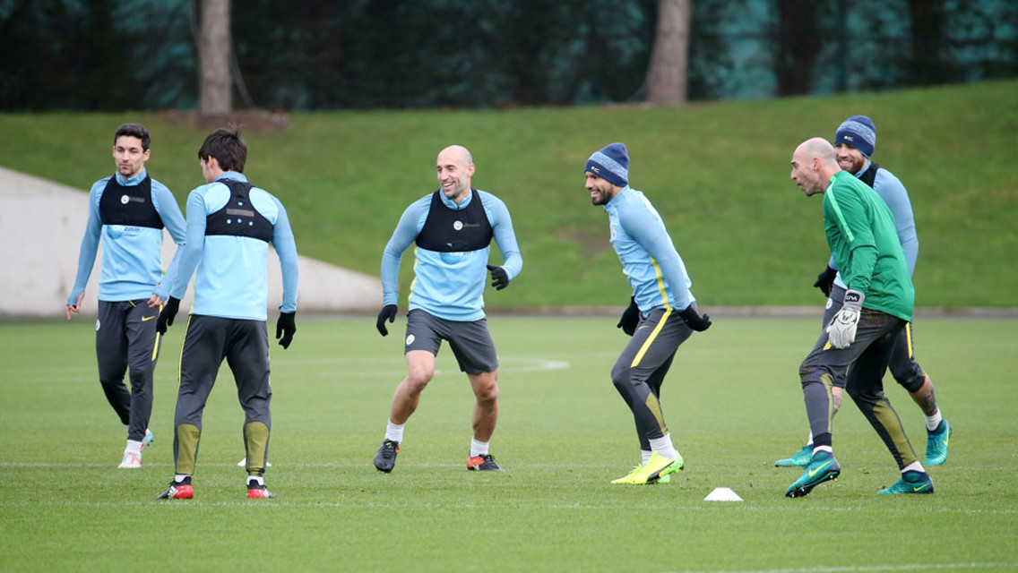 SQUAD: The team involved in a rondo.