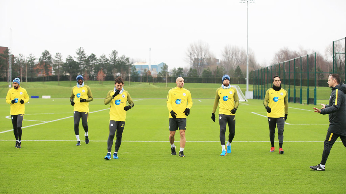 NEW STYLE: Giving the new training kit a run out.