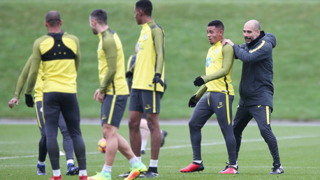 GETTING TO KNOW YOU: Pep keeps Gabriel Jesus on his toes