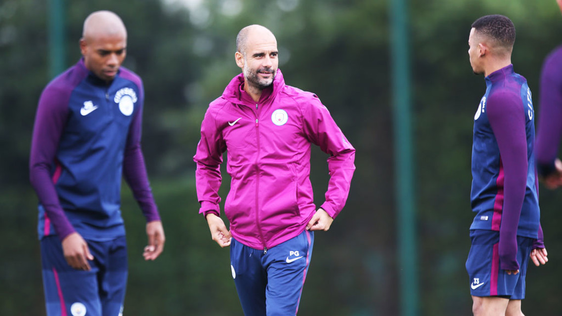 BOSS: Great to see Pep back on the training ground.