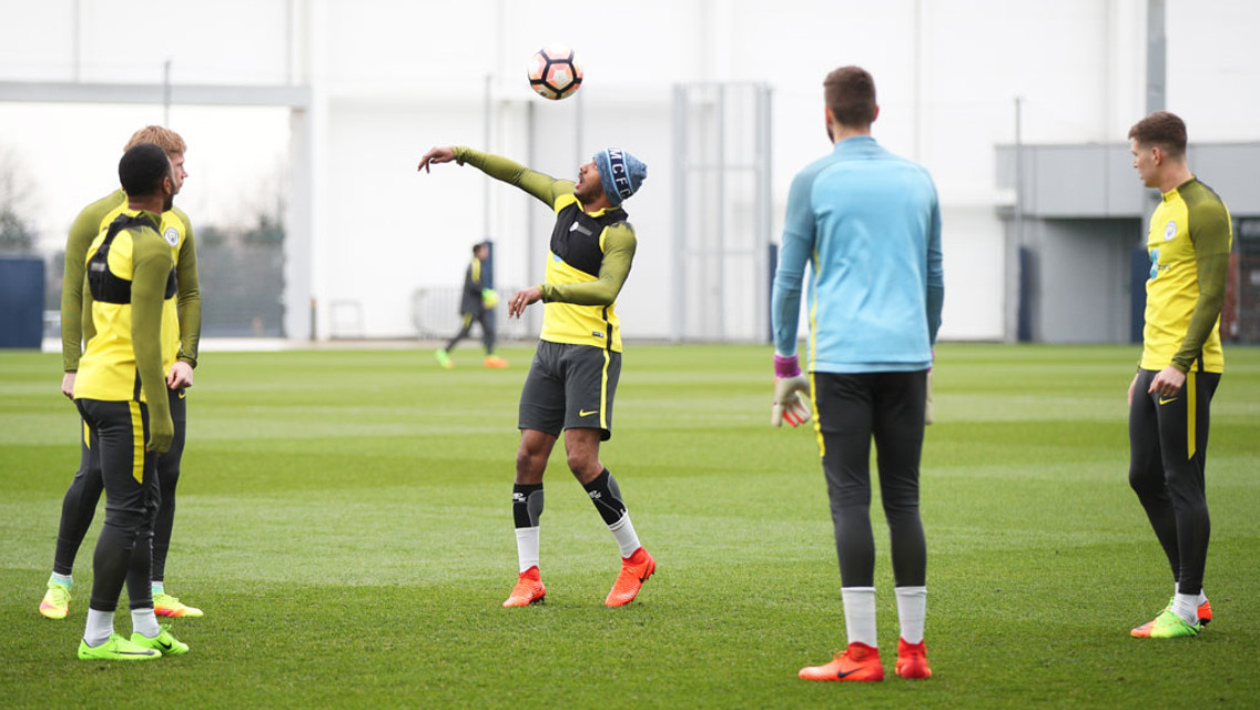 FLICKS AND TRICKS: Fabian Delph with the skills.