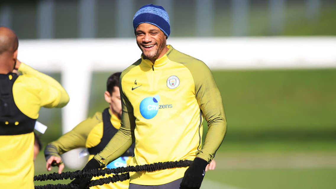 SAY CHEESE: Kompany smiles just in time for the camera.