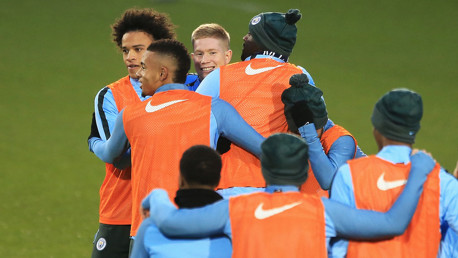 CELEBRATIONS: Kevin De Bruyne is mobbed!