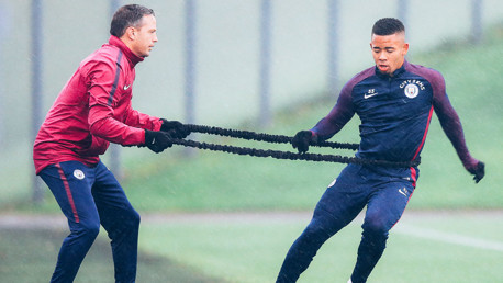 BEAT THE BAND: Gabriel Jesus shows his strength