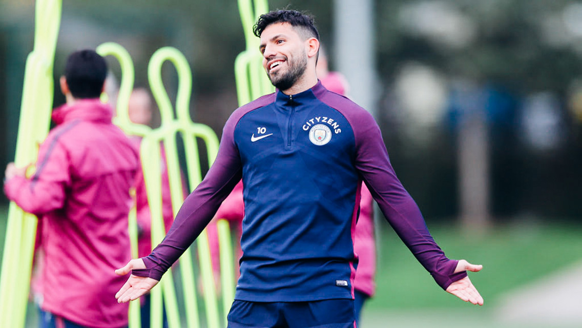 COME ON!: Sergio Aguero appeals a decision!