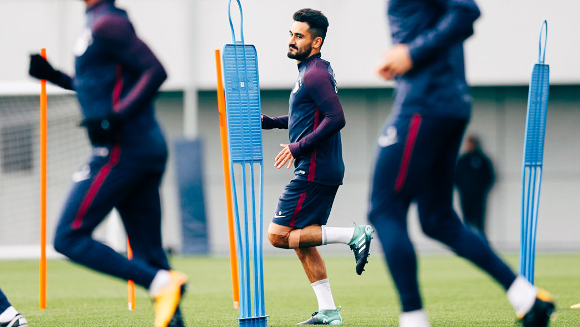 HE'S BACK: Ilkay Gundogan returned to training after limping off against West Brom.