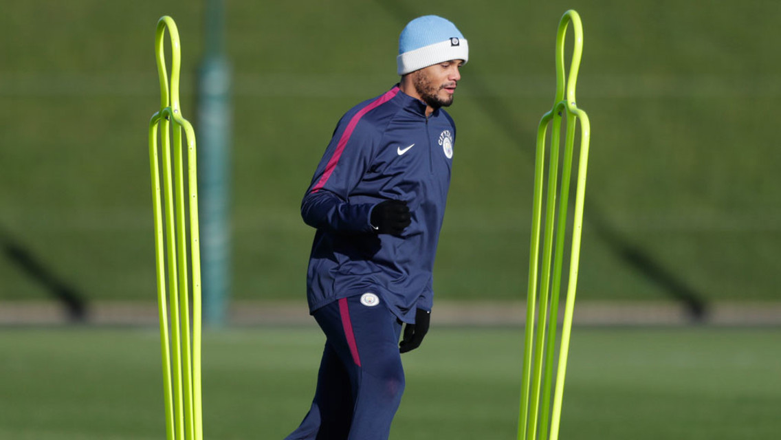 CAPTAIN: Vincent Kompany in training