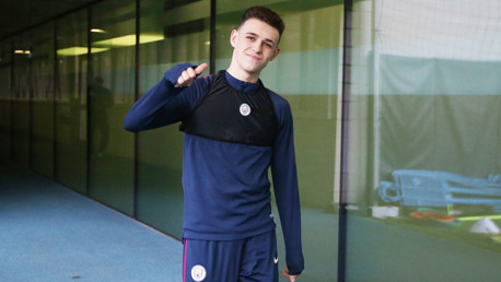 PHIL YOUR BOOTS: Great to see Phil Foden back on the training ground