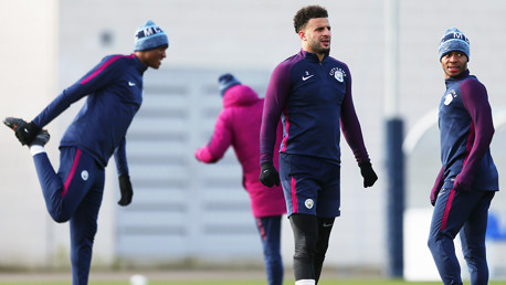 STRETCH: Cool down time for the lads