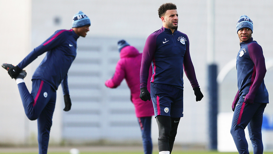 STRETCH: Cool down time for the lads