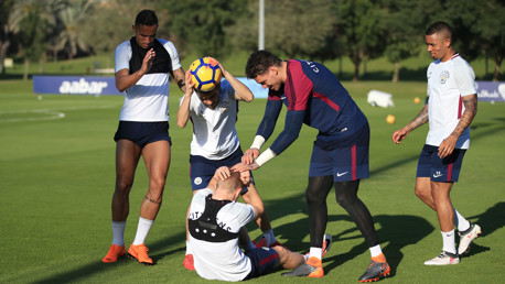 FORFEIT: Oleks Zinchenko gets some attention from his team-mates.