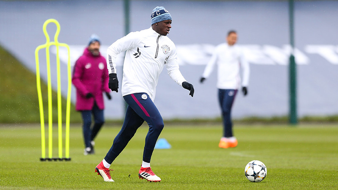 SHARK TEAM: Benjamin Mendy joins his team mates.