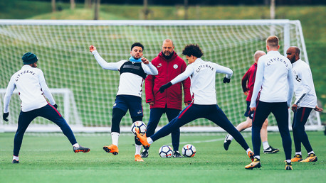 RONDO TIME: Leroy Sane hunts the ball down