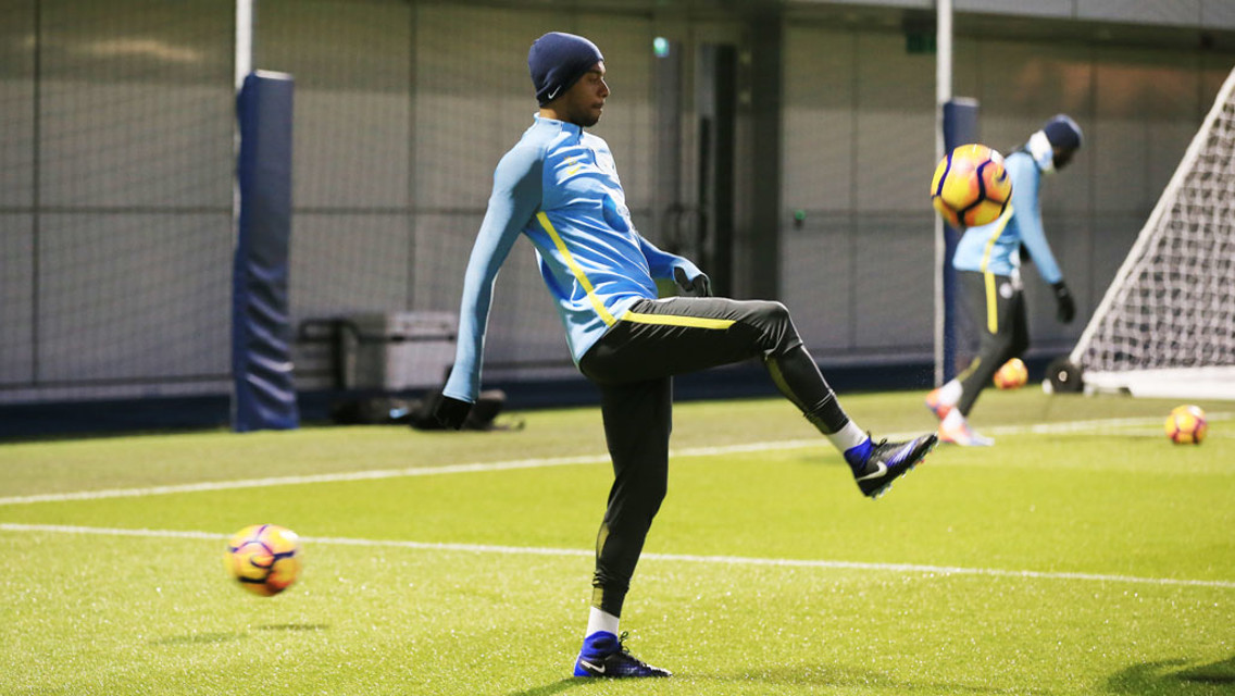 CONCENTRATION: Fernandinho practises his keepy-ups