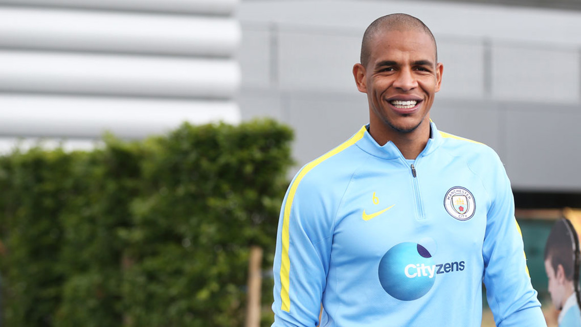 FORWARD THINKING: Fernando full of smiles before training kicks off.