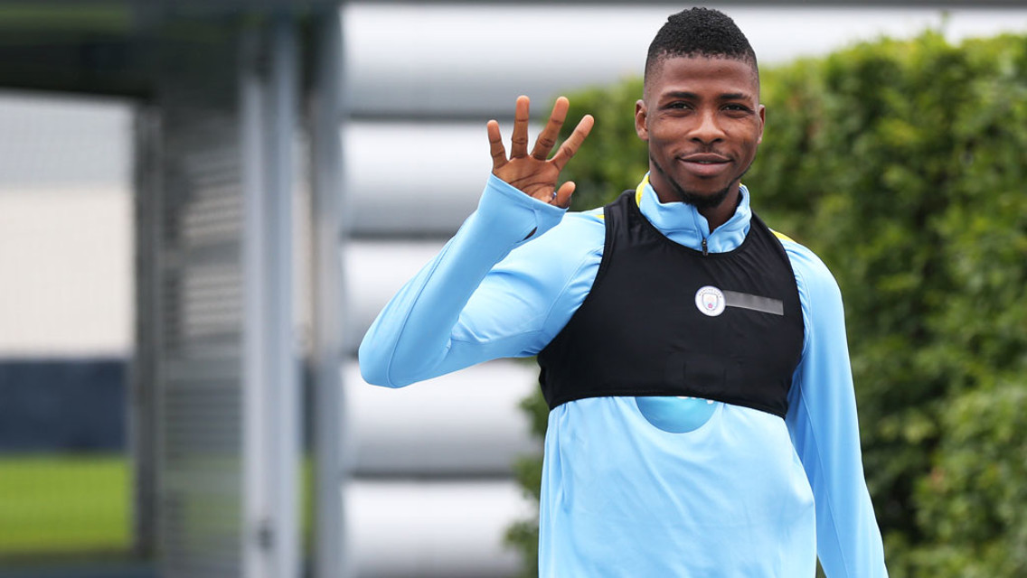 SUPER EAGLE: Kelechi waves to photographer Victoria Haydn.