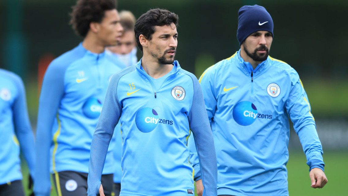 SERIOUS: Navas and Nolito mean business.