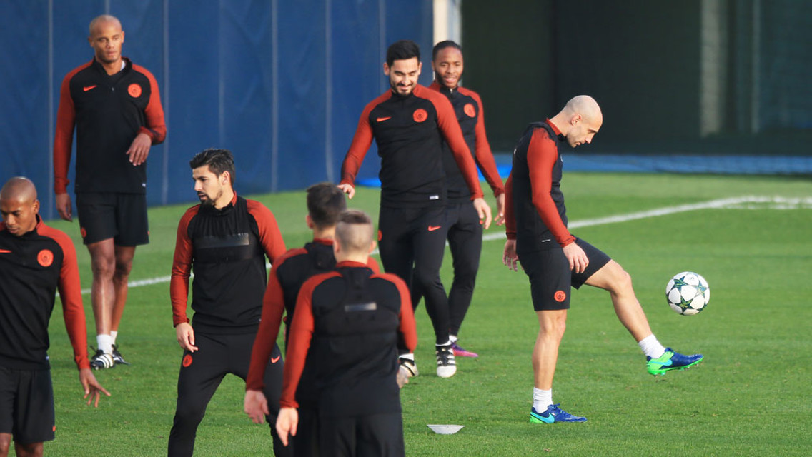 ZABA KEEPY UPPY: Pablo tries to keep the ball up during training.