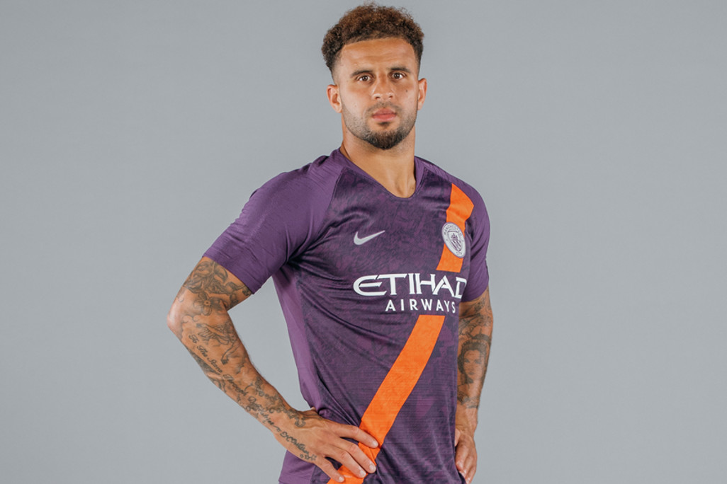 MODEL CITYZEN: Kyle Walker tries out our new third strip for size