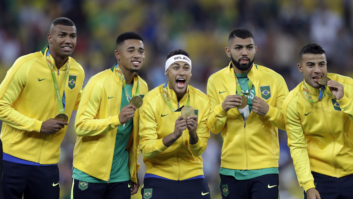 GOLD: Gabriel Jesus celebrates success in Rio