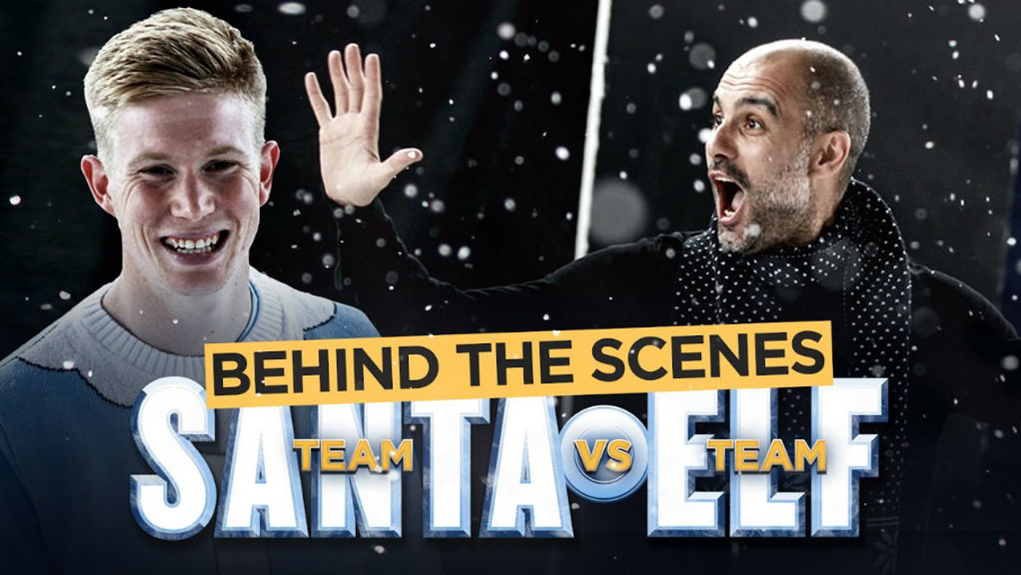 Behind the Scenes: Pep Guardiola, Kevin De Bruyne and Vincent Kompany star in Manchester City's Christmas video.