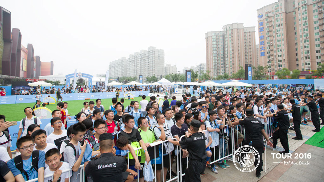 CITY SUPPORT: Fans wait for the players
