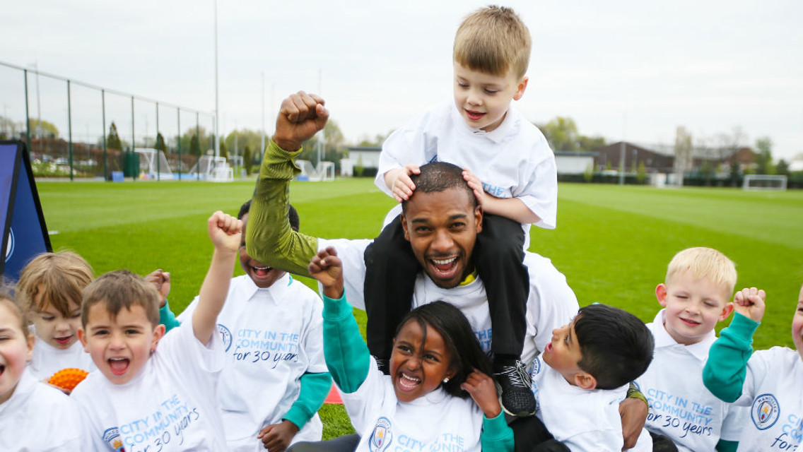 CITY PLAY: Fernandinho took part in City in the Community's early years project.