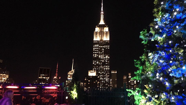 EMPIRE STATE OF MIND: Asllani enjoying cocktails with a view. 