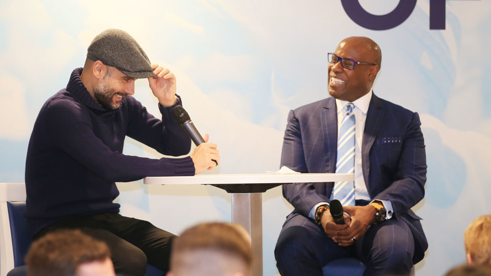 CROWD PLEASER: It was all eyes on stage as Pep chatted to the evening's host.