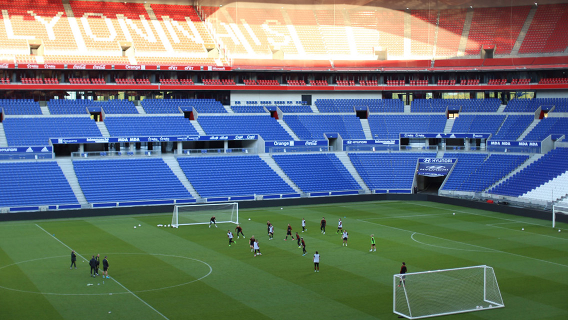 GRANDEUR: The evening sun sets over the stadium