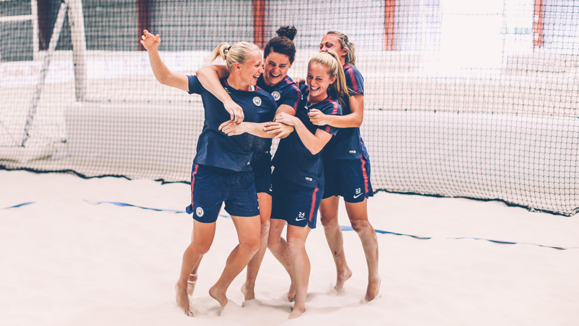 BONDING: New signing Pauline Bremer is already a hit with the team