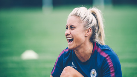 SMILEY SKIPPER: Steph Houghton enjoys the light-hearted atmosphere