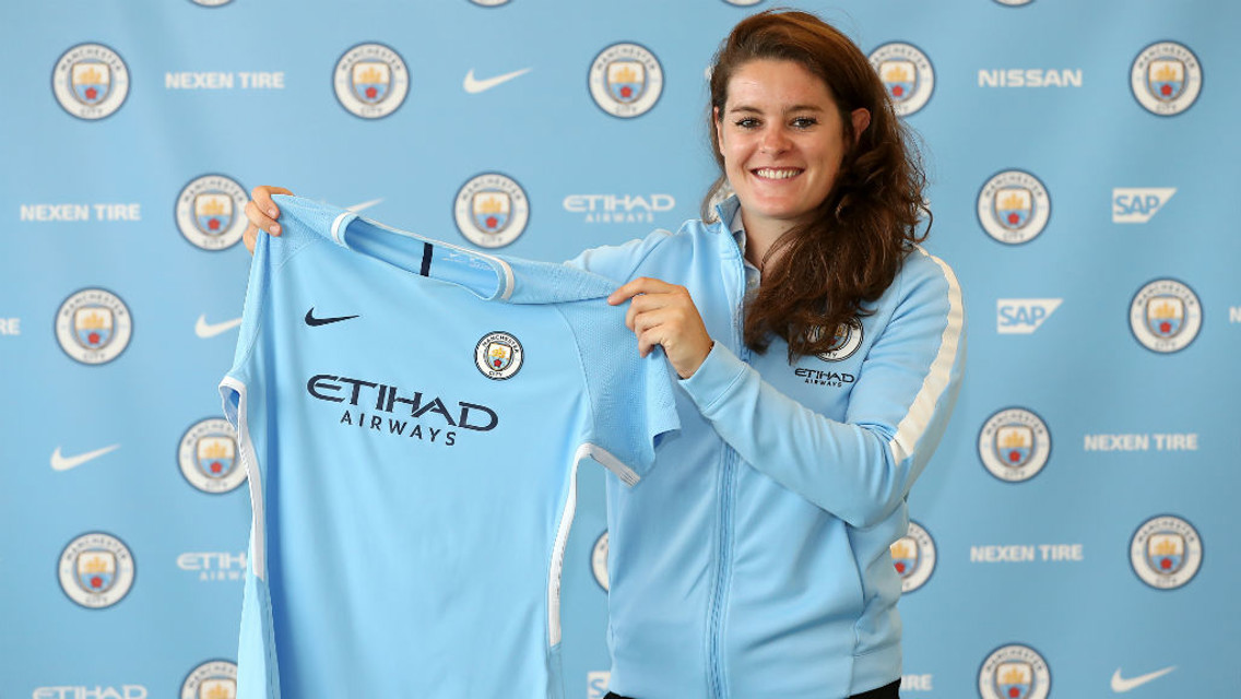 TRUE BLUE: The defender expressed her delight that she'll be a City player for two more years.