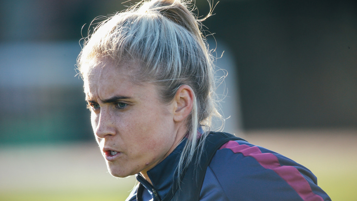 SUPER STEPH: Houghton will play her 100th match for City on Sunday